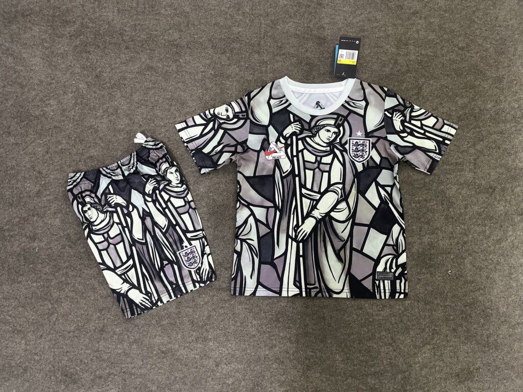England Black Grey Kids Kit